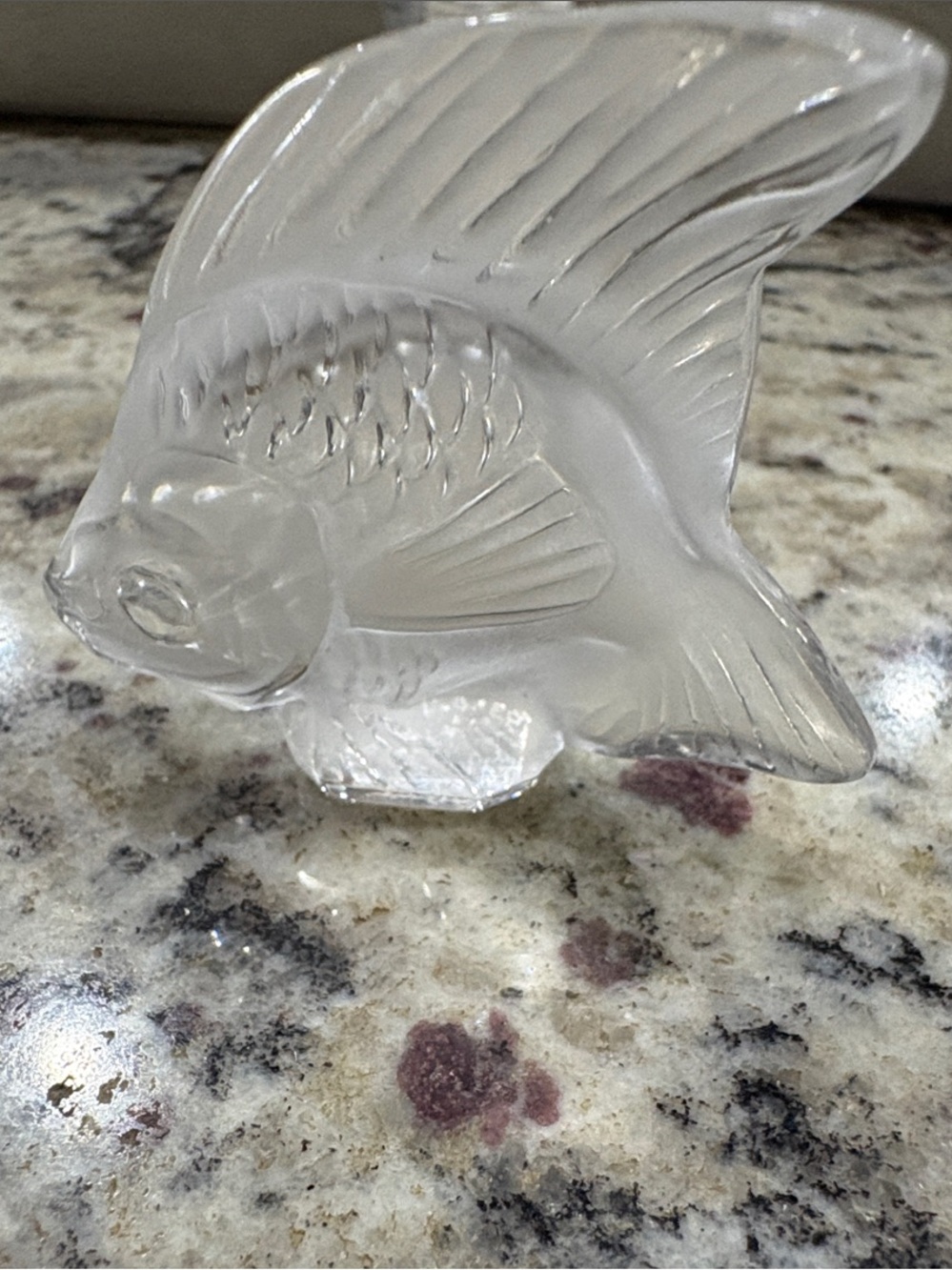 Lalique Frosted Clear Crystal Fish Figurine